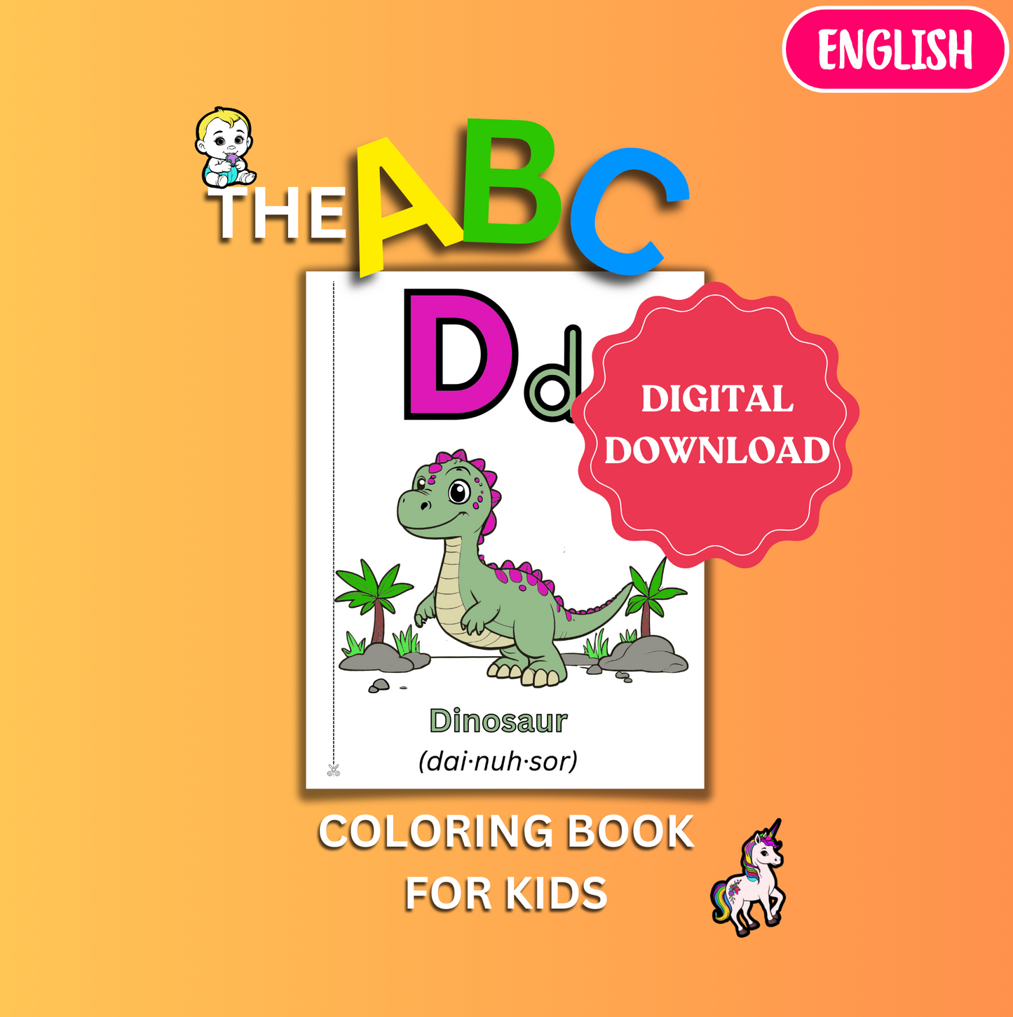 The ABC Coloring Book For Kids - English