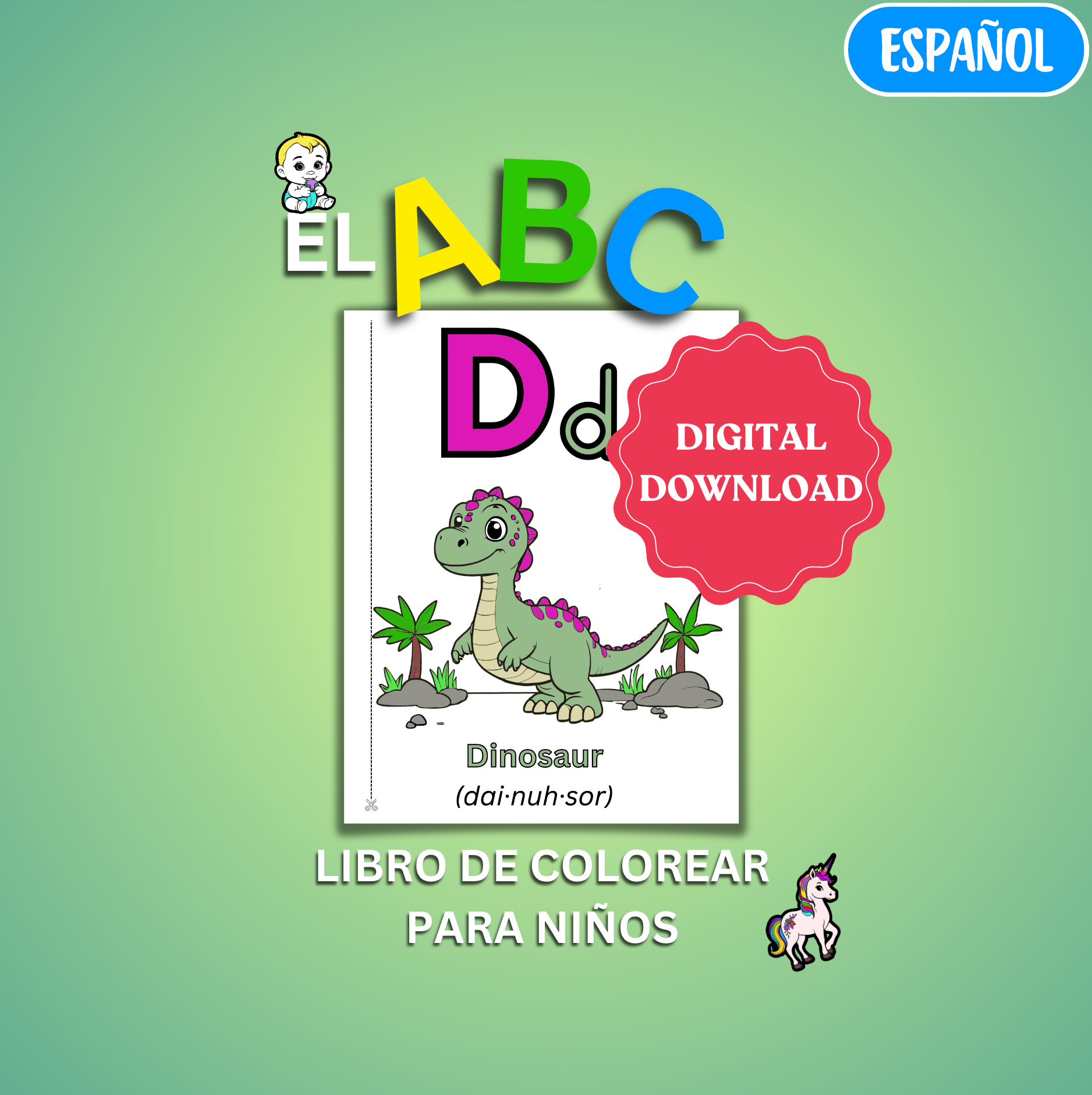 El ABC Libro de Colorear para Niños de 2 a 5 años, edición en Español